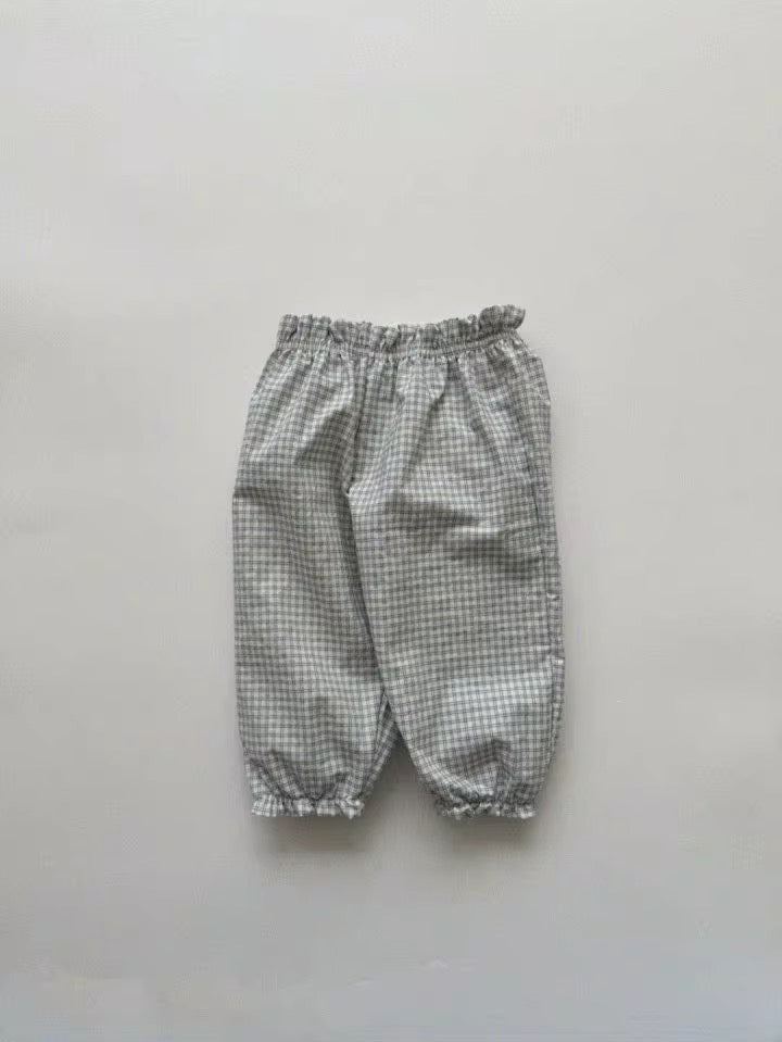 Dusty Blue Gingham Trousers