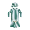Green Striped Swim Set